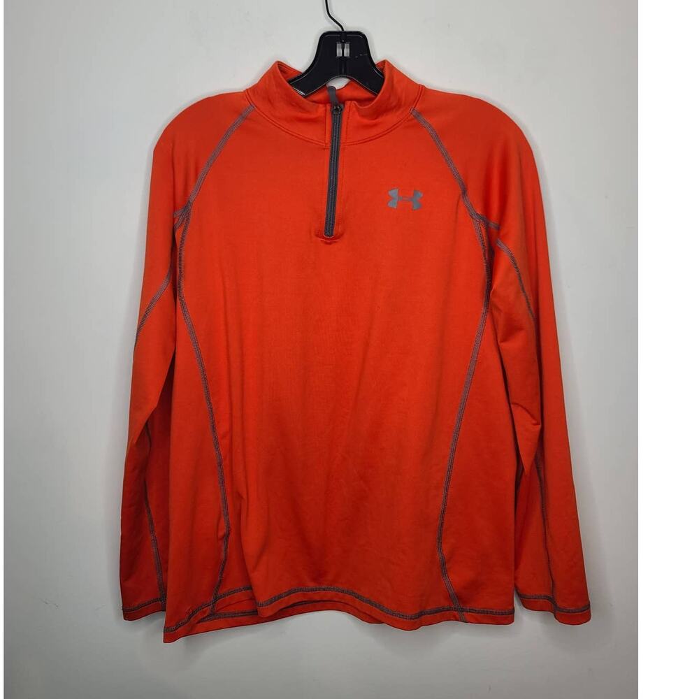 Under Armour orange 1/4 quarter zip long sleeve pullover - yxl youth XL